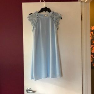 Lace cap sleeve shirt dress